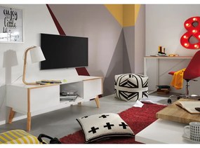 Lisbet fehér íróasztal fa dekoros asztallappal - Kave Home