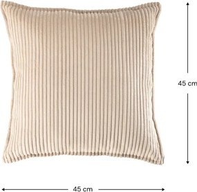 Világosbarna kordbársony párna gyerek kanapéhoz Block – Wigiwama