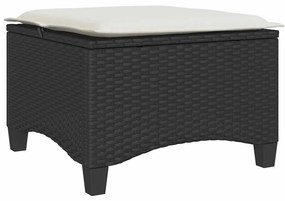 2 db fekete polirattan kerti székek párnákkal 55x55x36 cm