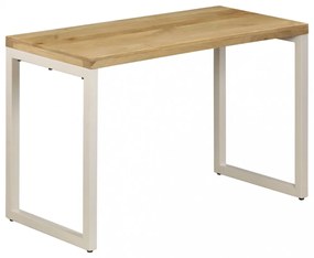 tömör mangófa és acél étkezőasztal 115 x 55 x 76 cm