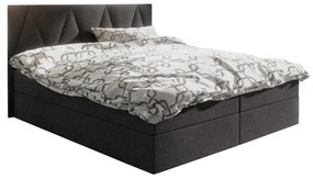 Franciaágy Boxspring 180 cm Fade 3 (fekete) (matraccal és tárolóhellyel). 1046513