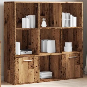 antik fa színű szerelt fa könyvszekrény 98 x 29 x 97,5 cm