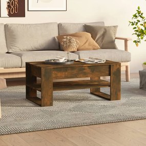 Füstös tölgy színű szerelt fa dohányzóasztal 102 x 55 x 45 cm