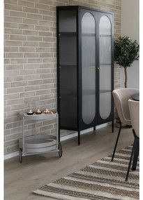 Beja zsúrkocsi, acél, szürke, 2 polc 40x49,5x61 cm