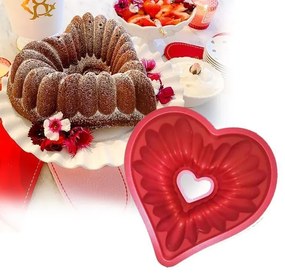 Szív alakú szilikon kuglófsütő
