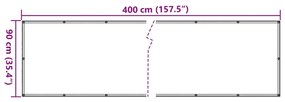 90x400 cm antracit szürke Oxford szövetű erkély ablak sötétítő