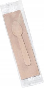 Öko fa evőeszköz készlet (szalvéta, kanál) 250 db-os