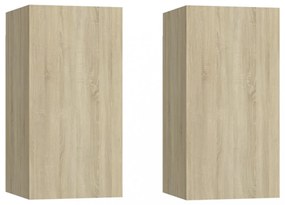 2 db sonoma tölgy szerelt fa TV-szekrény 30,5x30x60 cm