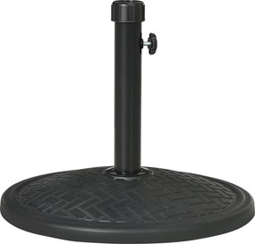 Outsunny Kör alakú Bádogernyő Talapzat 14 kg Parasolhoz Ø32-38 mm Átmérőjű Kerti Teraszon Ø46x34 cm Fekete | Aosom