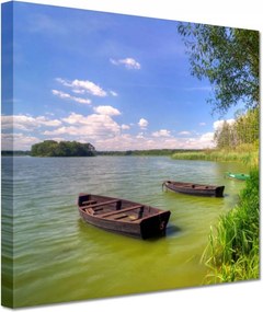 Vászonkép 20x20 Horgászcsónakok Tó