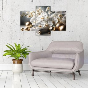 Kép - Orchidea és aranygolyók (90x60 cm)