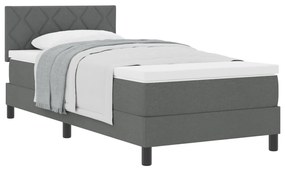 Boxspring Ágy Matraccal Sötét Szürke 100x200 cm Szövet