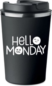 Prémium termo bögre Hello Monday nyomott mintával kávéhoz 350ml 0,35l KT_004