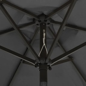 antracitszürke alumínium napernyő LED-világítással 200 x 211 cm