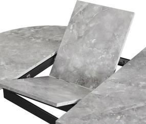 Kihúzható étkezőasztal, beton/fekete, 100x100-140x75 cm, ABERO TYP 1
