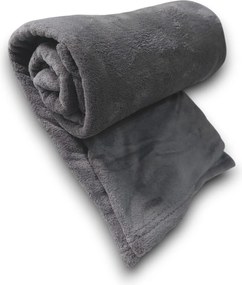 Ágytakaró Polár Flanel Puha Ágytakaró Fotel Sötét Szürke 140x200cm