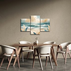 Kép – Festett strand lágy színekben (90x60 cm)