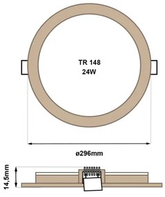 LED Beépíthető lámpa CIRCLE LED/24W/230V 4200K átm. 29,6 cm barna