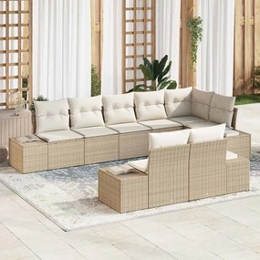Kerti Kanapé Szett 8 pcs bézs és krémszínű 319 x 154 x 85 cm