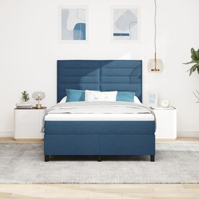 Boxspring Ágy Ágyneművel Kék 140x200 cm Szövet