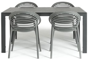 Joanna szürke 4 személyes kerti étkezőszett székekkel és Viking asztallal, 90 x 150 cm - Bonami Selection