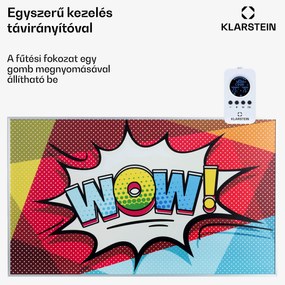 Klarstein Wonderwall Air Art 60, infravörös hősugárzó, 101 x 60 cm, 600 W, falra szerelhető, távirányító