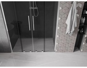 Mexen Velar L Duo, tolózuhanyajtó nyitáshoz 160 cm, 8 mm szürke üveg, króm, 871-160-003-42-01