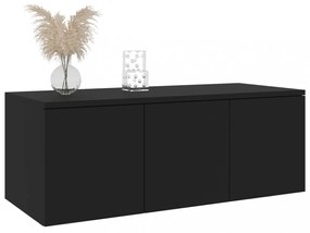 fekete szerelt fa TV-szekrény 80 x 34 x 30 cm