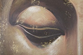 Arany Buddha Falikép Sötét Háttérrel – Vászonkép 100×100 cm