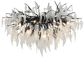 Kristály felületre szerelhető csillár 10xG9/40W/230V fekete