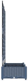 Kertvirágcserép trellissel 2 db Szürke 80x40x125.5 cm