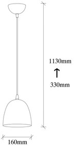 TATTOO kábeles függőlámpa 1xE27/40W/230V, átmérő 16 cm, fekete