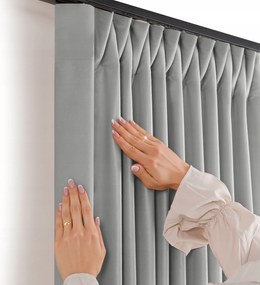 Filumi Bársony szalagfüggöny nappaliba Világos Szürke 140x240