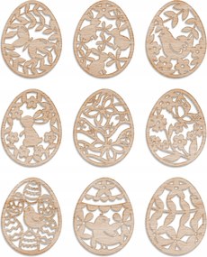 Húsvéti Tojás Dísz Szett Húsvéti Tojásfa Díszítéshez, 9 darab