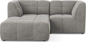 Szürke bársony sarokkanapé (bal oldali-heverő résszel) Aloha – Makamii