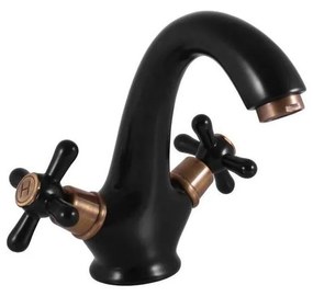 RAV Slezák MK128.0CMATSM - Mosdócsaptelep MORAVA RETRO 16 cm fekete/sárgaréz