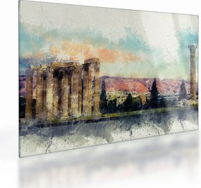 Kép - akropolisz, Athens, Görögország (üvegen) (70x50 cm)