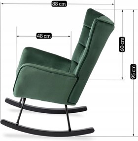 Hintafotel zöld bársony kárpittal – JACKSON