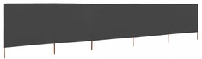 antracitszürke 5 paneles szövet szélfogó 600 x 160 cm