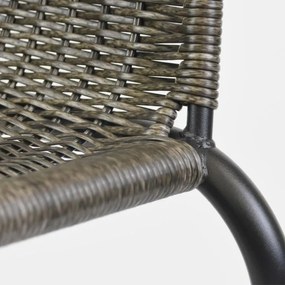 Kerti szék garnitúra egymásba rakható sötétszürke 4 db