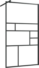 vidaXL fekete zuhanyfal átlátszó ESG üveggel 90 x 195 cm