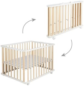 Fehér-natúr színű járóka 100x75 cm – Roba