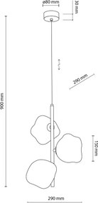 Brilagi - Függőlámpa kábellel VULCANO 3xG9/8W/230V arany/füstbézs
