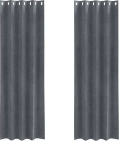vidaXL Sötétítő függönyök 2 pcs Világosszürke 140 x 260 cm Bársony