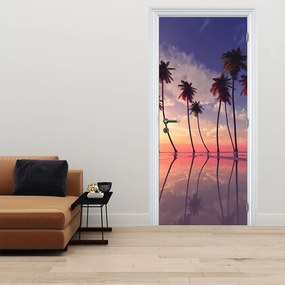 Fotótapéta ajtóra - Pálmafák a felszínen (95x205cm)