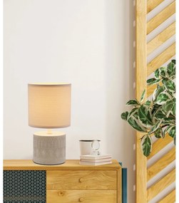 Bézs asztali lámpa textil búrával (magasság 26 cm) Dina – Candellux Lighting