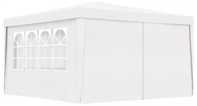 fehér rendezvénysátor oldalfalakkal 4 x 4 m 90 g/m²
