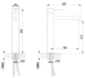 Comino mosdó csaptelep magas