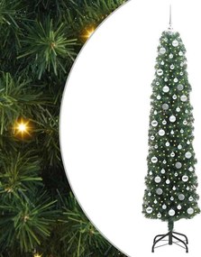 vidaXL Mű karácsonyfa 300 LED-del Zöld 210 cm PVC, acél és műanyag