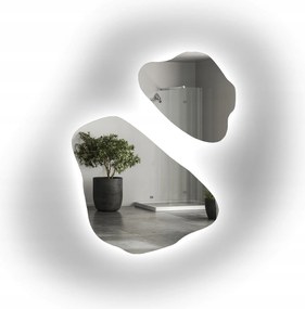 Morion szabálytalan tükör szett Led háttérvilágítással 110x136